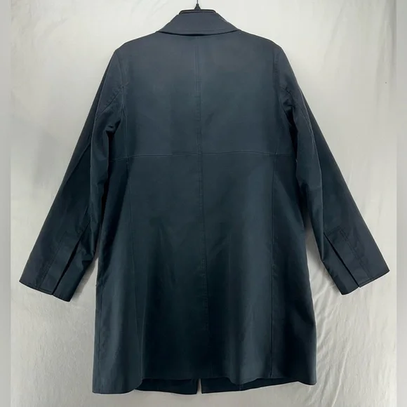 COACH Leatherware Women’s Trench Rain Coat Jacket Black Buttons Size L - Picture 3 of 9